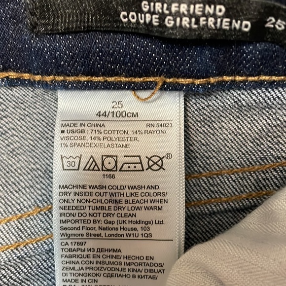 Banana Republic dark blue, lightly distressed premium denim jeans - Picture 4 of 4